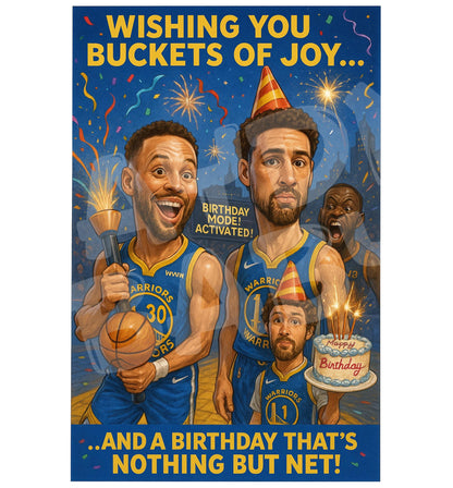 Funny Basketball Birthday Card – Buckets of Joy Greeting, Hoops-Themed Party Card for Him or Her