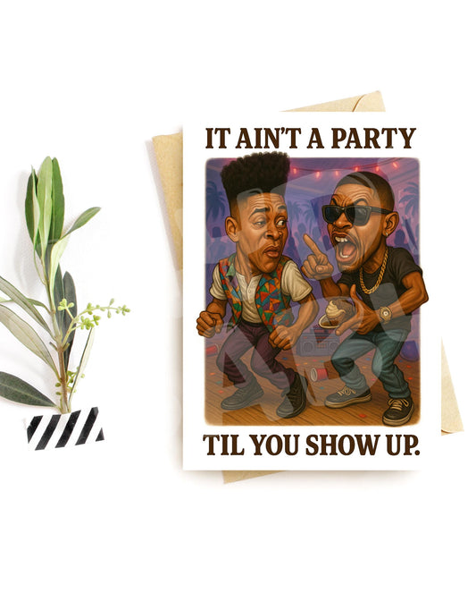 Funny Party Card – Retro Dance Floor Scene, Hip-Hop Style Birthday or Celebration Greeting