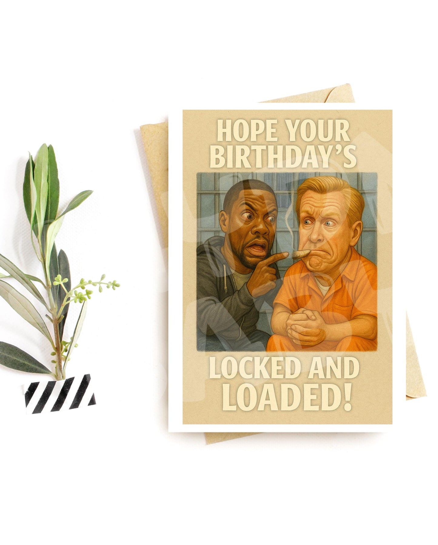 Funny Birthday Card for Him – Locked and Loaded Card – Jail Party Parody – Sarcastic Birthday Humor – Hilarious Card for Men
