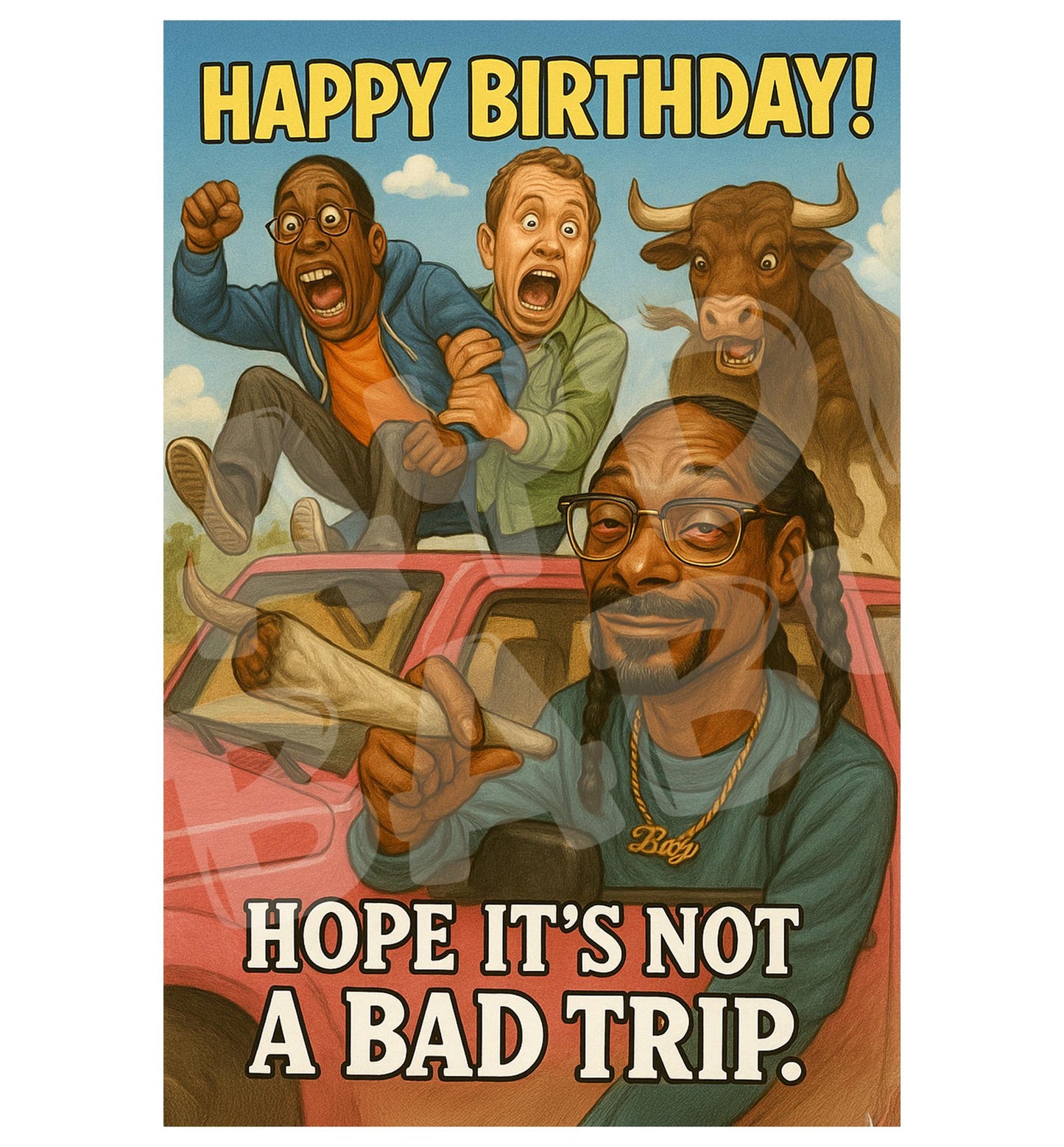 Funny Birthday Card for Him – Wild Ride Party Card – Parody Road Trip Chaos – Weed Humor Birthday – Hilarious Card for Adults