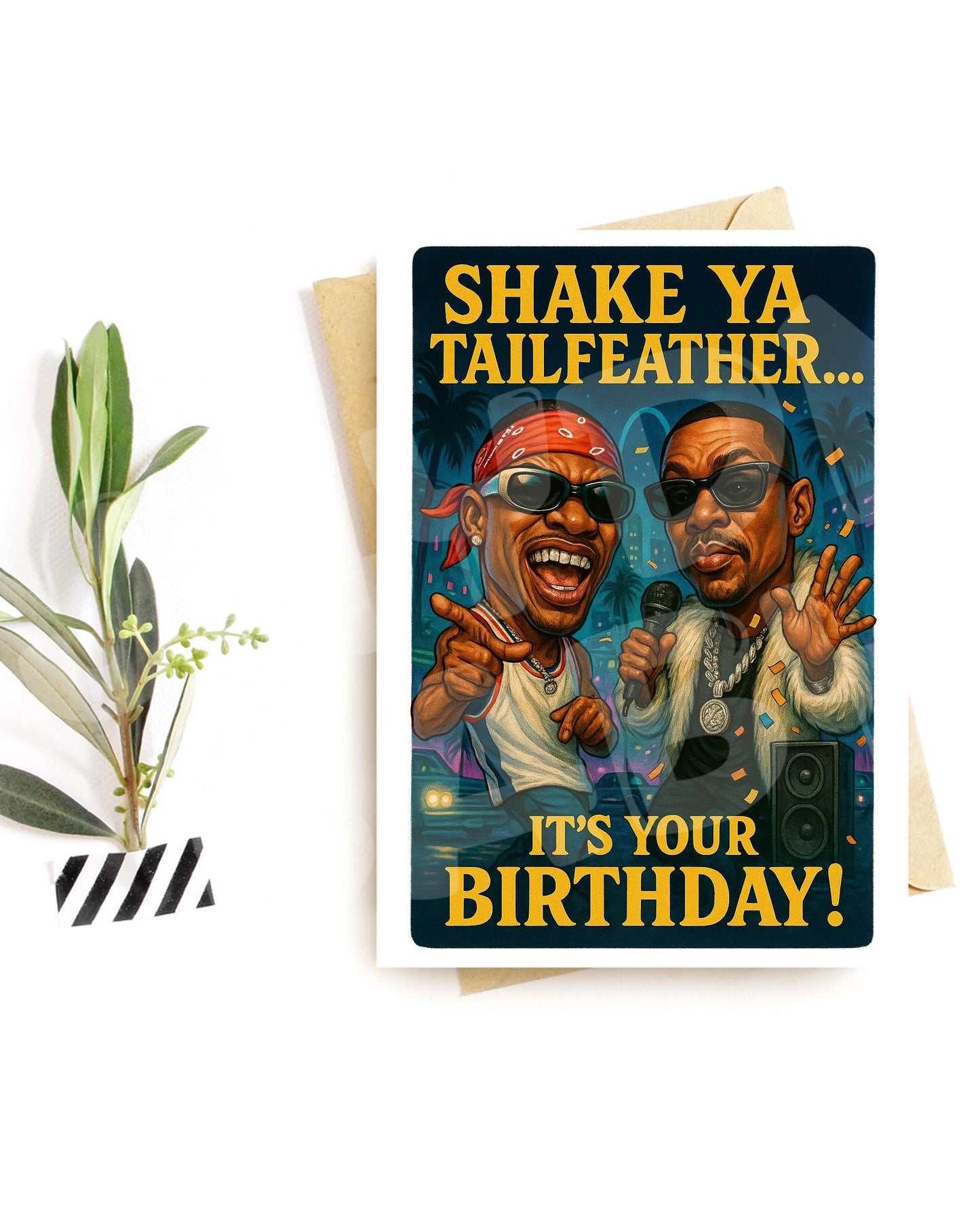 Funny Hip Hop Birthday Card – Parody Rappers – Shake It Birthday Greeting with Party Energy