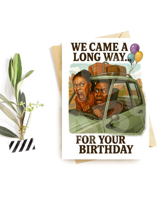 Funny Road Trip Birthday Card – Hilarious Couple Vacation Card, Family Chaos Birthday Greeting, Angry Passenger Humor