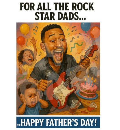 Funny Father’s Day Card – Rock Star Dad Gift – Music Dad Card for Husband, Stepdad or Father Figure