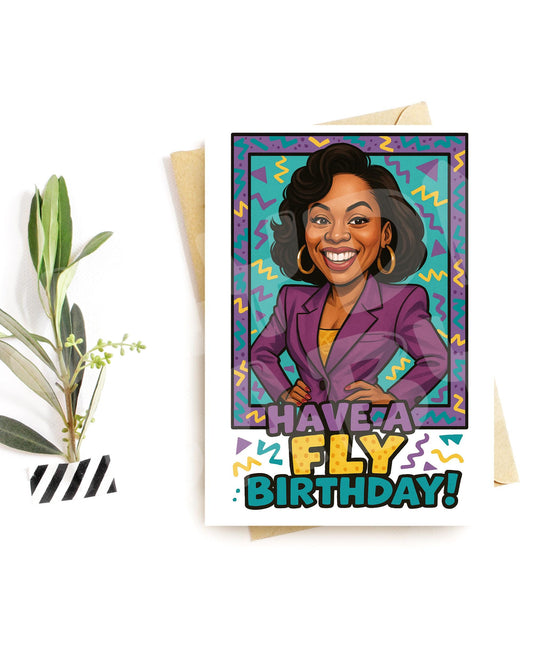 Funny Birthday Card for Her – 90s Throwback Birthday Card – Fly Girl Party Vibes – Parody Card for Women – Hilarious Retro Style
