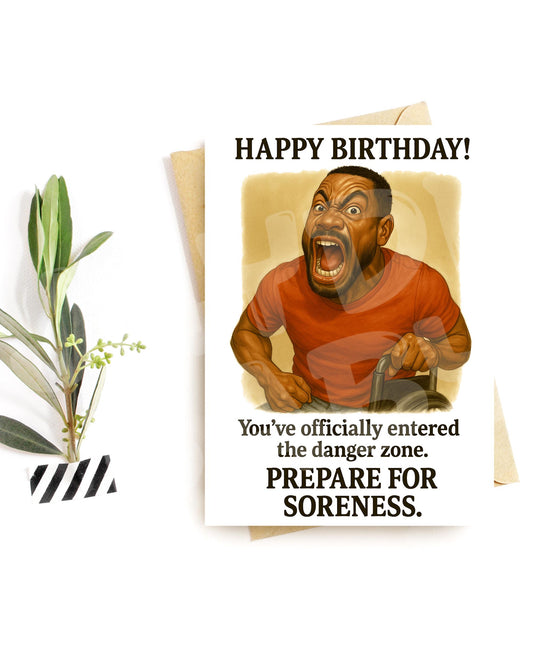 Funny Birthday Card – Hilarious Danger Zone Card – Wild Yelling Joke – Sarcastic Aging Humor – Over-the-Top Celebration Gift