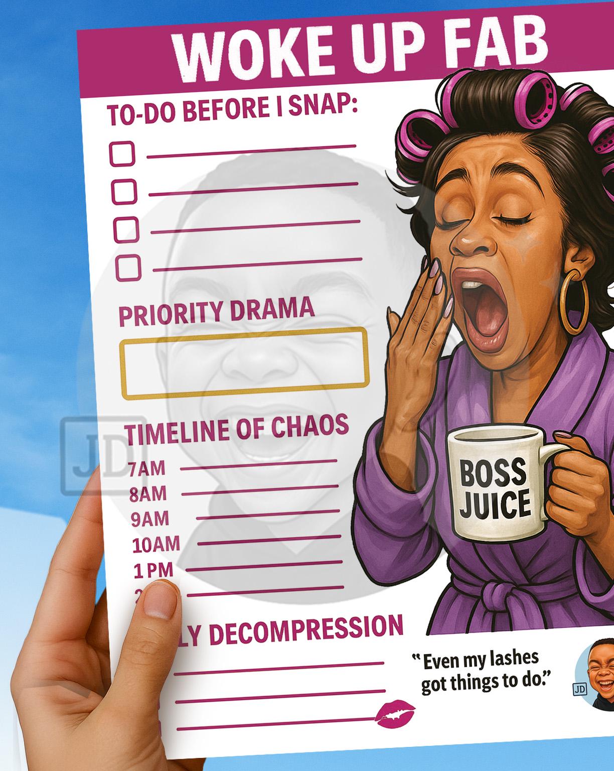 Funny Boss Babe Planner – 3 Page Daily Organizer – Glam Self-Care Printable – Digital Download for Women – Hilarious Journal Pages