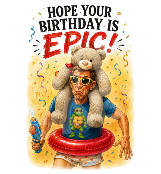 Funny Birthday Card for Him - Epic Adult Humor - back