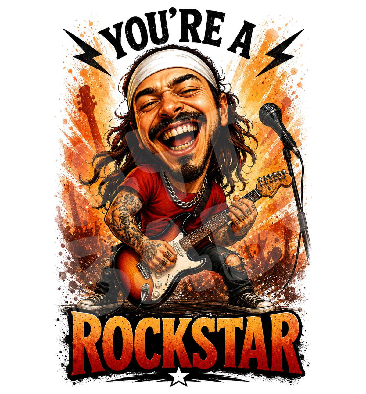 Funny Rockstar Birthday Card – Rapper Parody Greeting – Hype Music Birthday Card