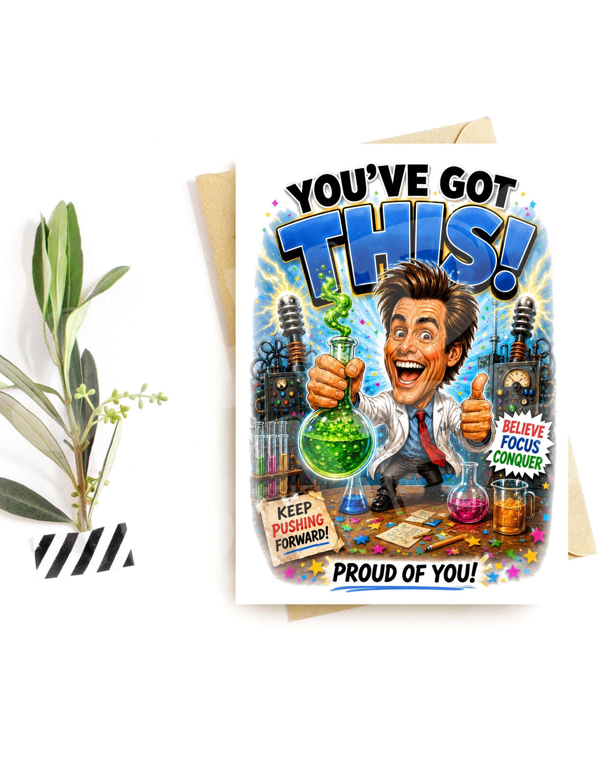 Funny Science Encouragement Card – Motivational Gift for Scientist, Teacher or Student