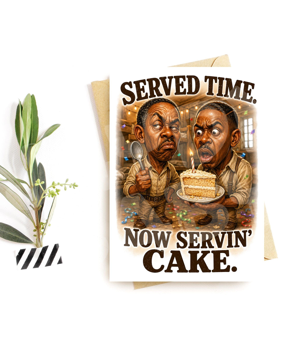 Funny Prison Birthday Card – Served Time Cake Humor, Sarcastic Gift for Him