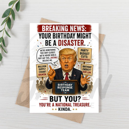 Funny Trump Birthday Card, Political Parody