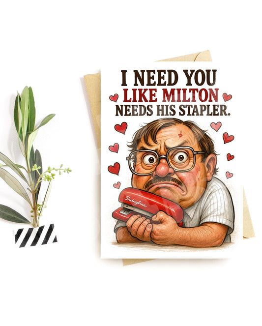 Funny Office Love Card - Stapler Joke