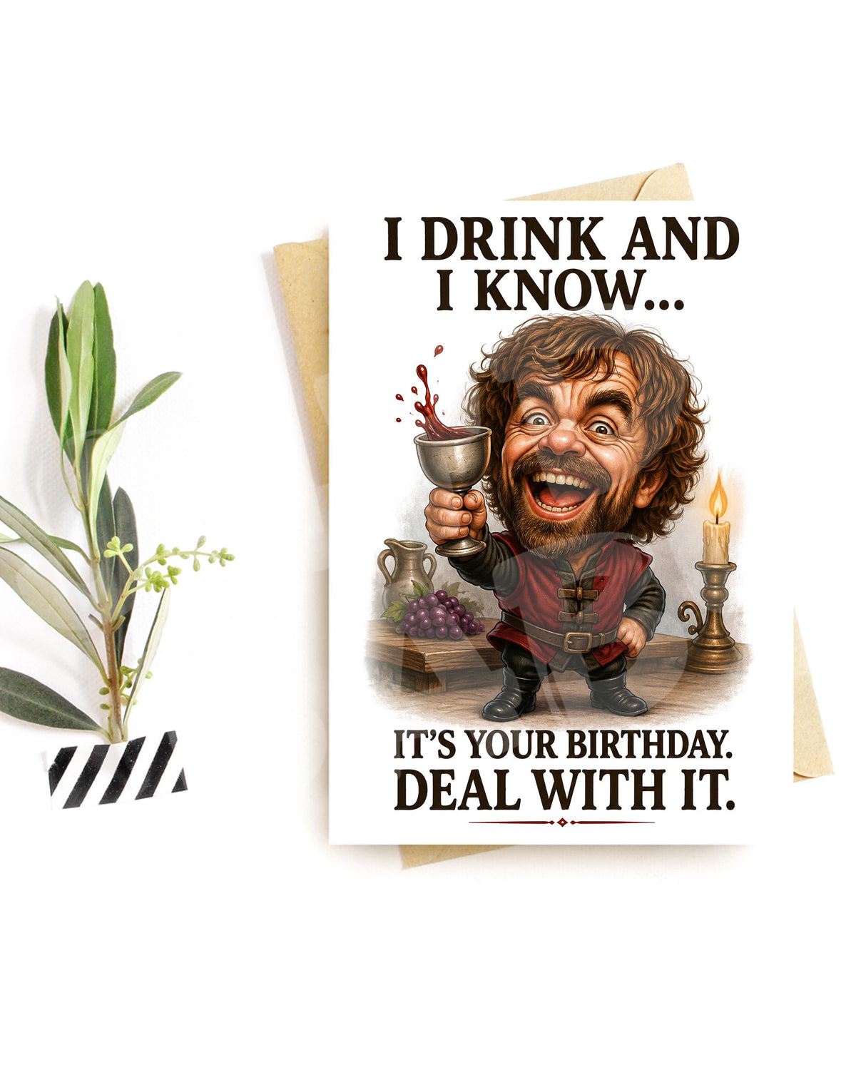 I Drink and I Know Birthday Card - Medieval Fantasy