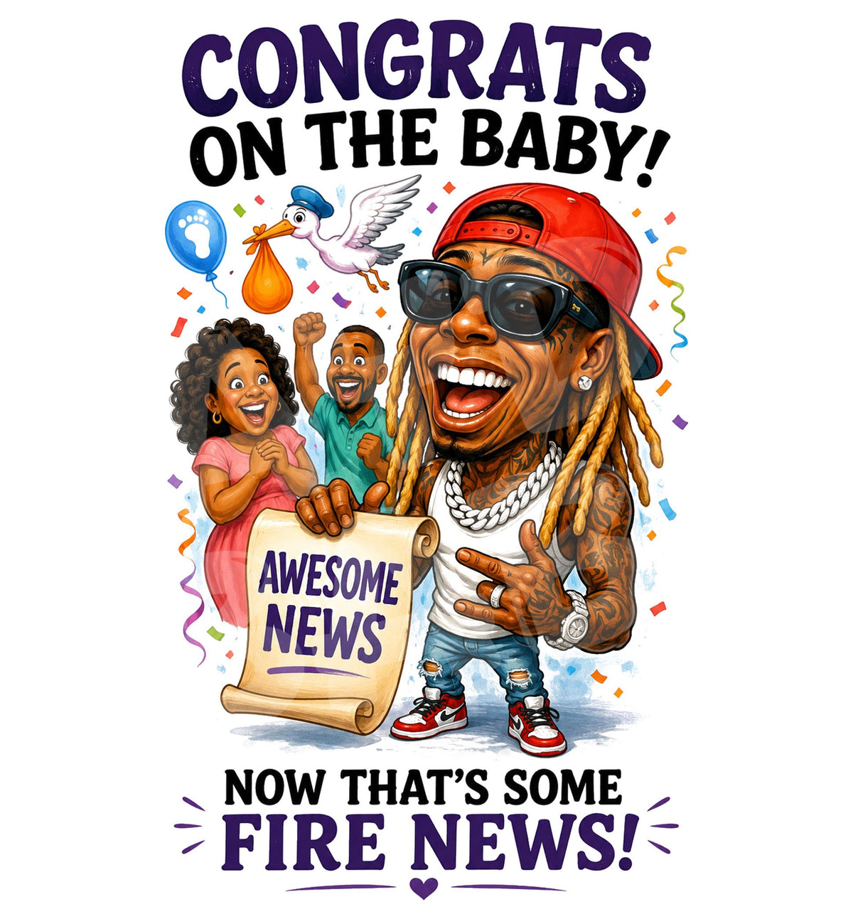 Funny New Baby Card - Congratulations for New Parents - back