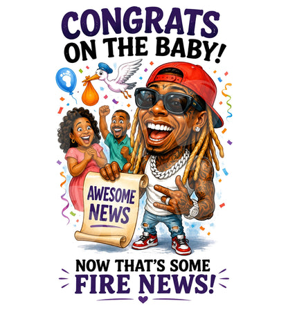 Funny New Baby Card - Congratulations for New Parents - back