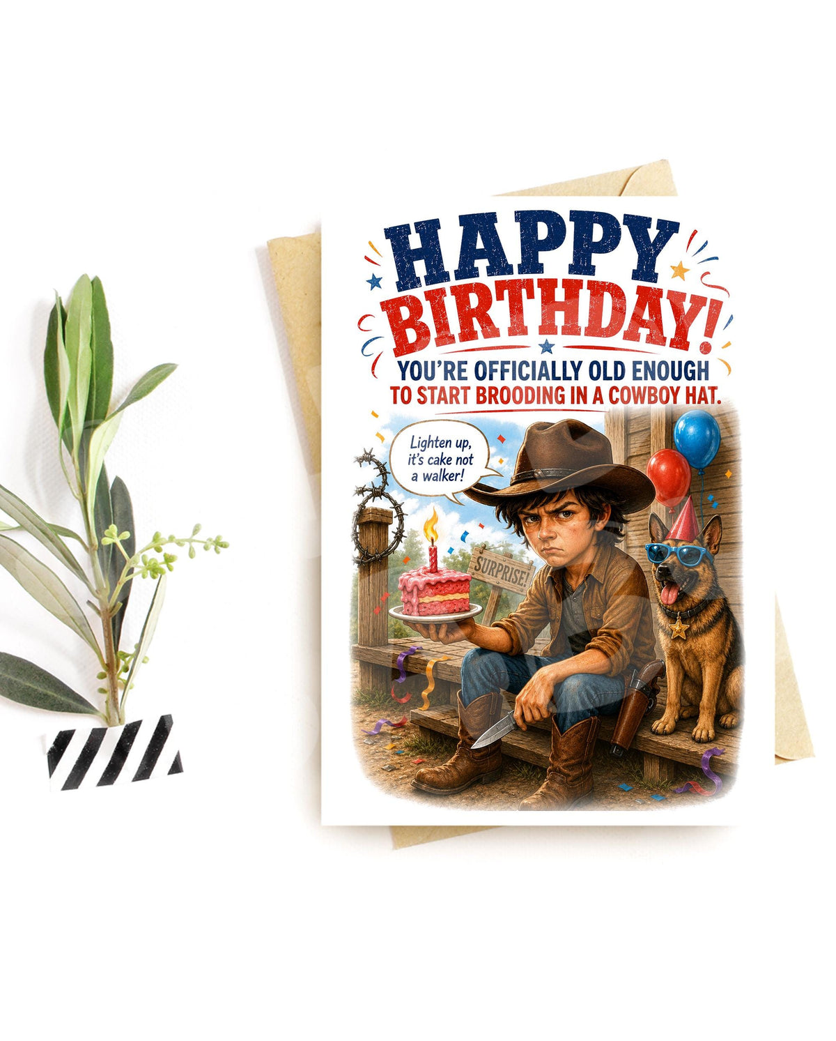 Funny Cowboy Birthday Card - Western Humor