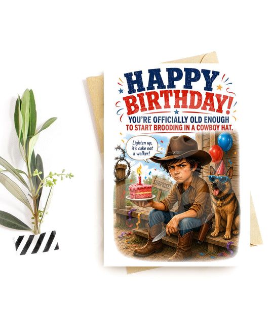 Funny Cowboy Birthday Card - Western Humor