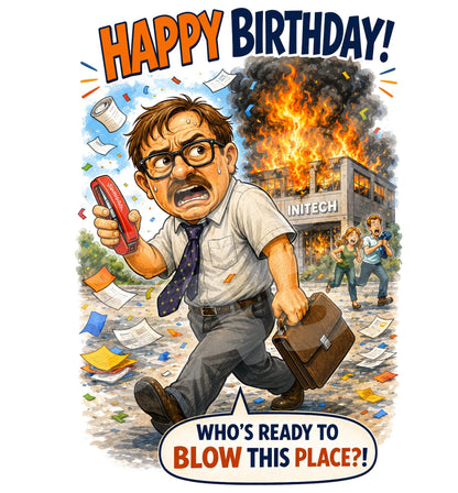 Funny Coworker Birthday Card - Office Humor - back