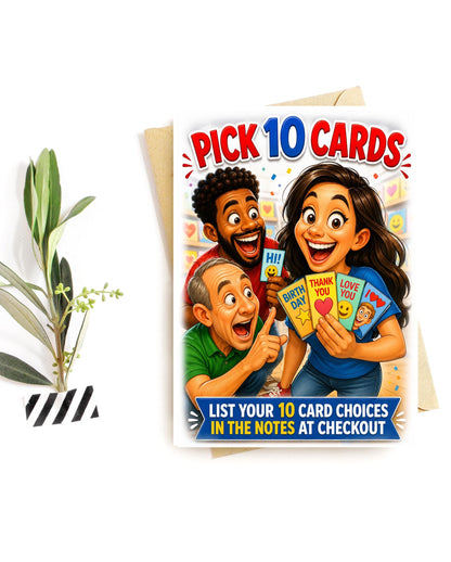 Funny Greeting Card Bundle – Pick 10 Cards – Mix & Match Birthday, Love, Holiday, and More – Jaydn Baby LLC