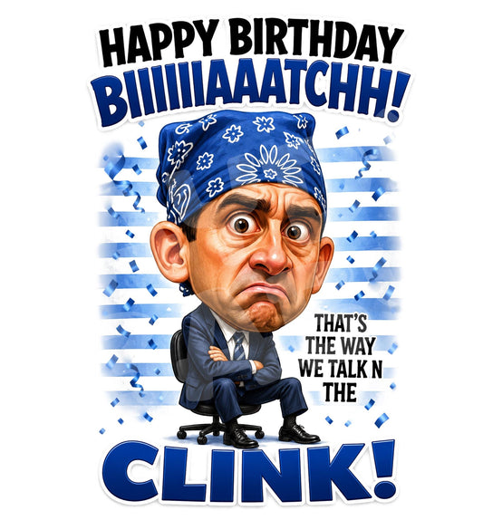 Prison Birthday Card Office Boss Parody - close up