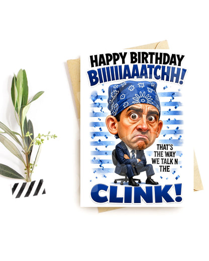 Prison Birthday Card Office Boss Parody - Clink caricature