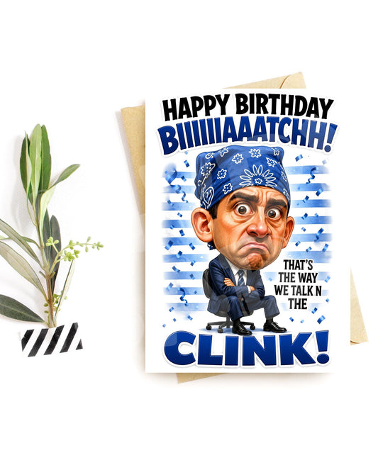 Prison Birthday Card Office Boss Parody - Clink caricature