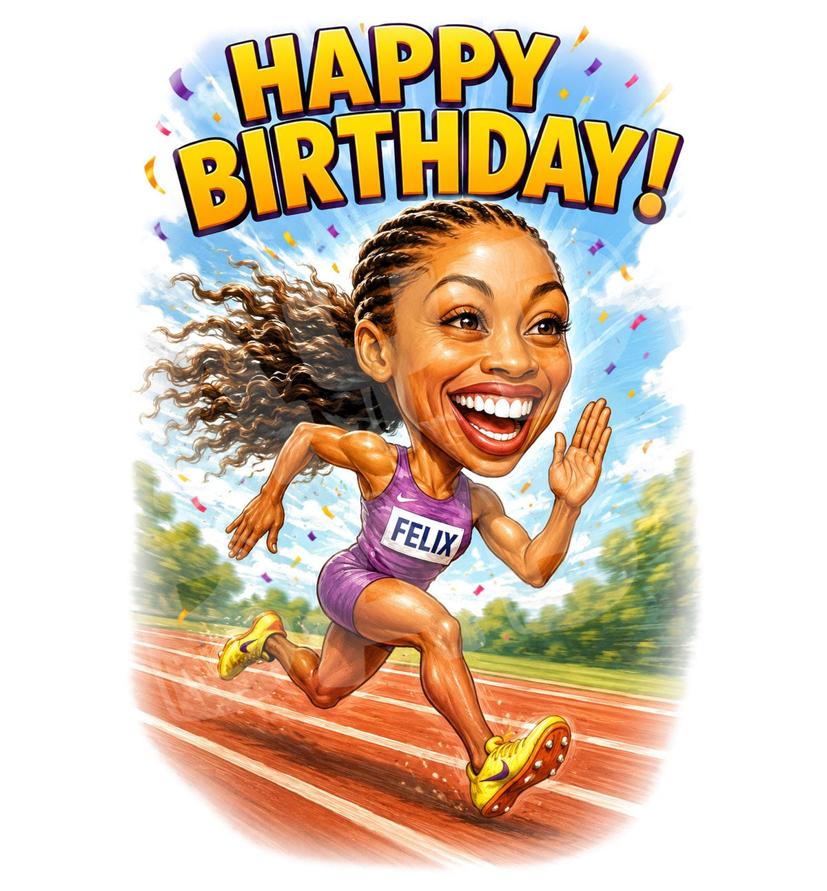 Funny Runner Birthday Card – Track and Field Athlete Gift for Her