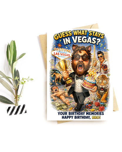 Funny Vegas Birthday Card for Him – Wild Party Humor