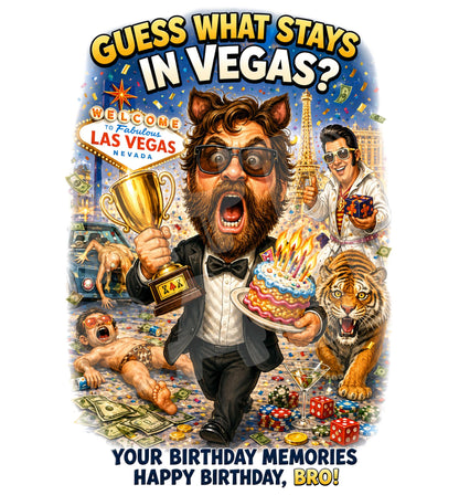 Funny Vegas Birthday Card for Him – Wild Party Humor