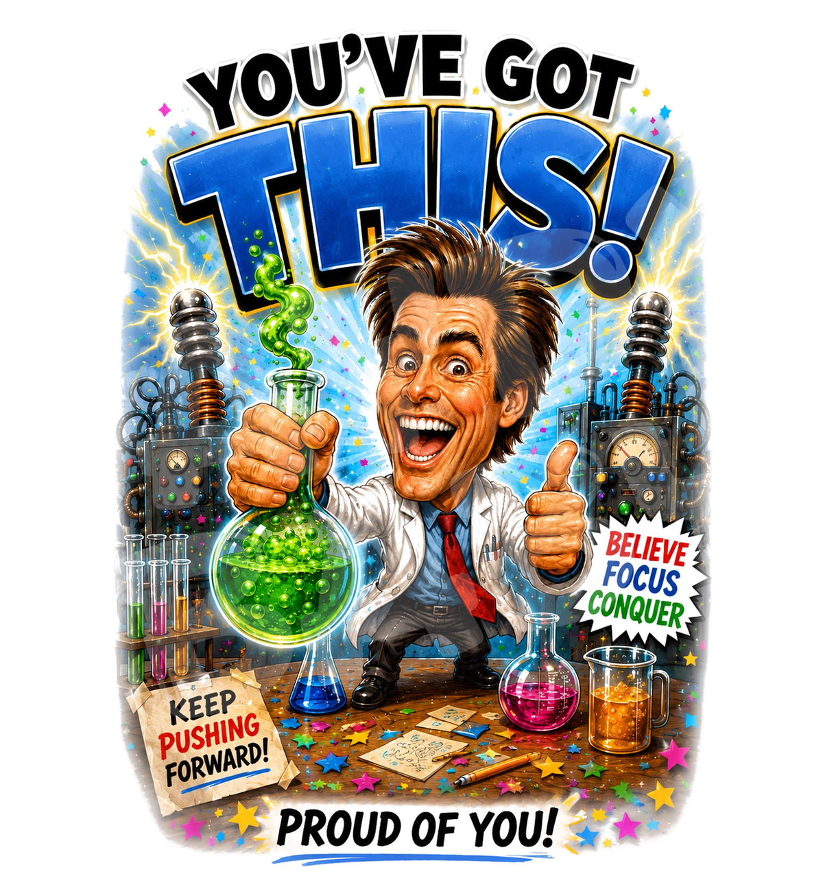 Funny Science Encouragement Card – Motivational Gift for Scientist, Teacher or Student