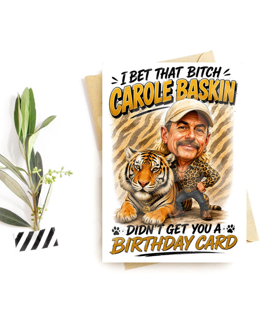 Funny Tiger Birthday Card – Rude Adult Humor, Wild Friend Gag Gift