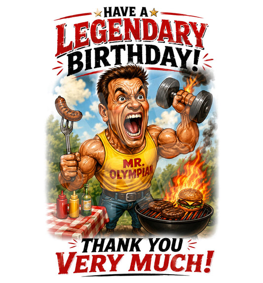 Funny Bodybuilder Birthday Card – Gym Humor Gift for Weightlifter, Husband or Dad