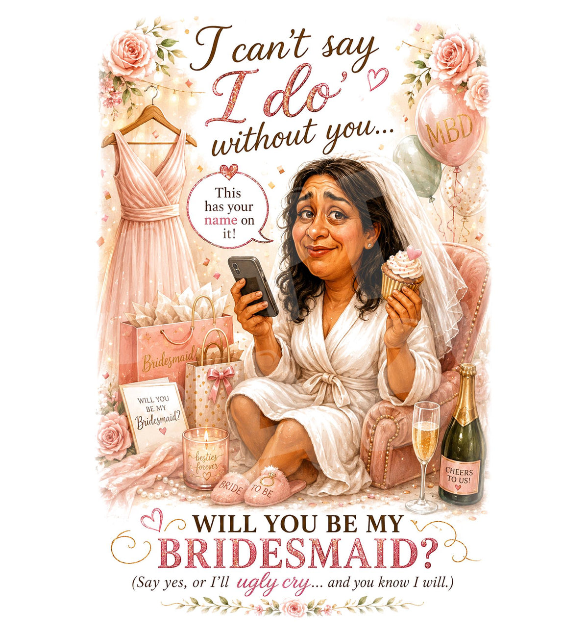 Funny Bridesmaid Proposal Card - back