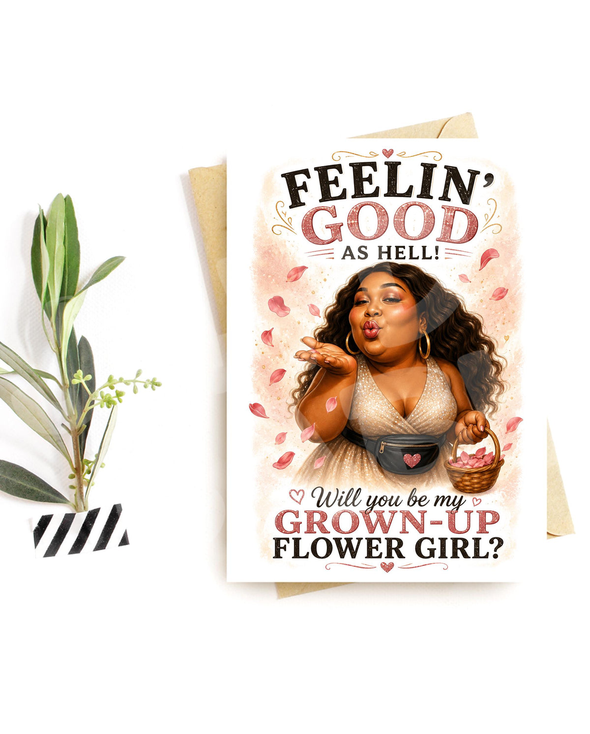 Funny Adult Flower Girl Proposal Card
