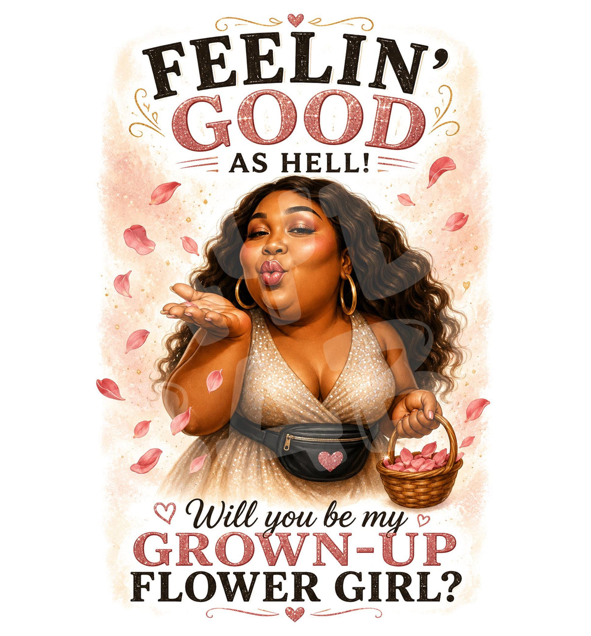 Funny Adult Flower Girl Proposal Card - back