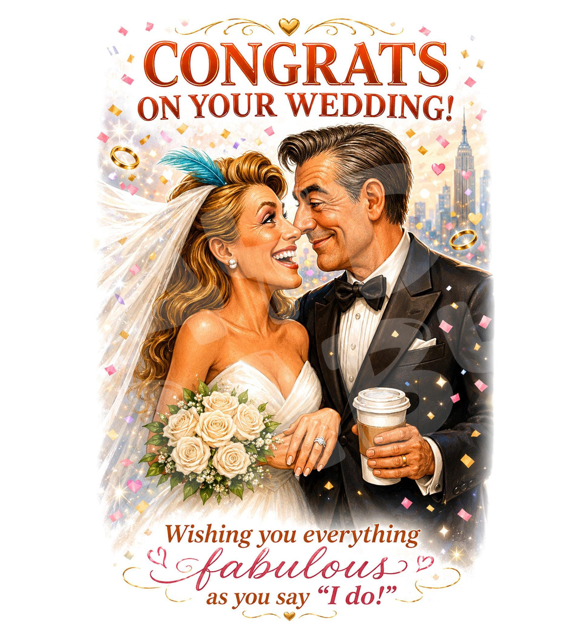 Funny Wedding Card for Couple - back