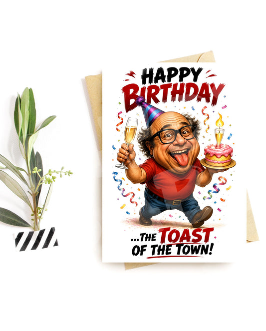 Funny Birthday Card for Him – Classic TV Comedy Parody, Retro Sitcom Humor