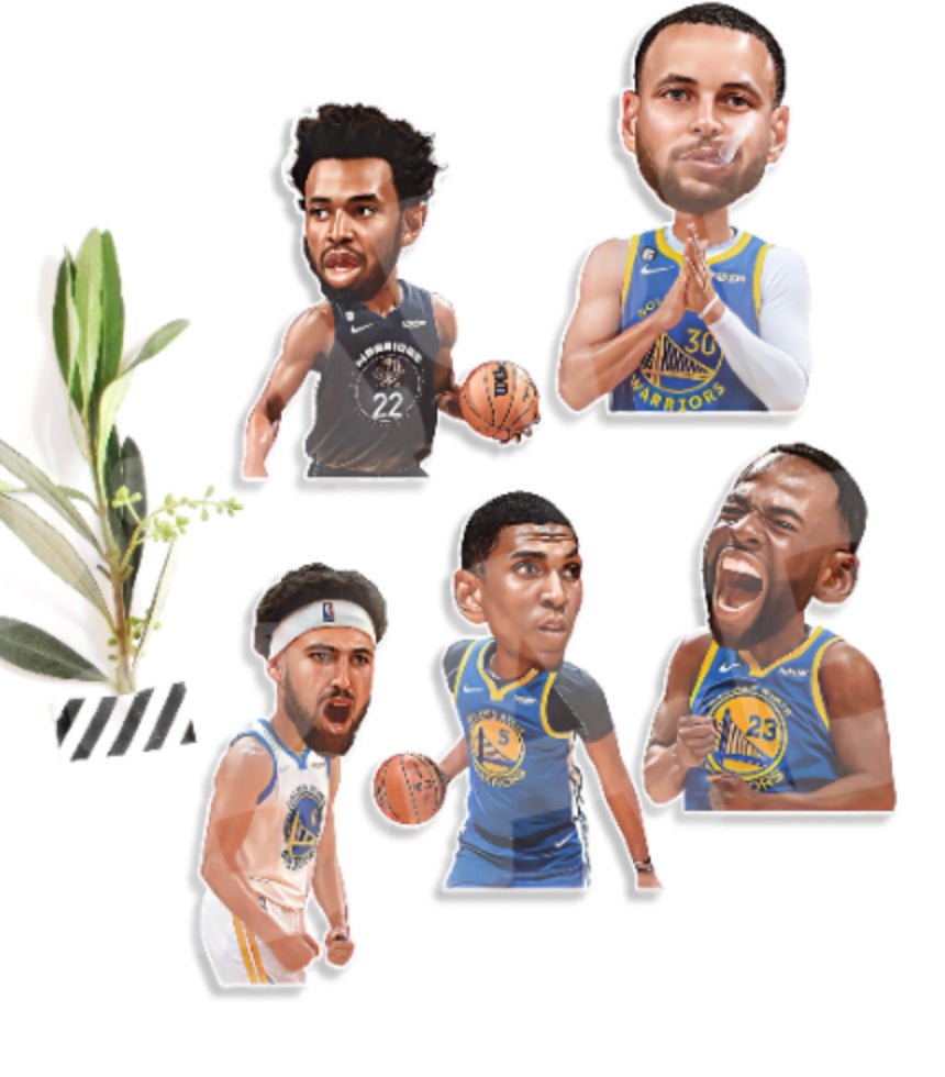 5 GS Warriors Basketball Stickers Pack - Jaydn Baby