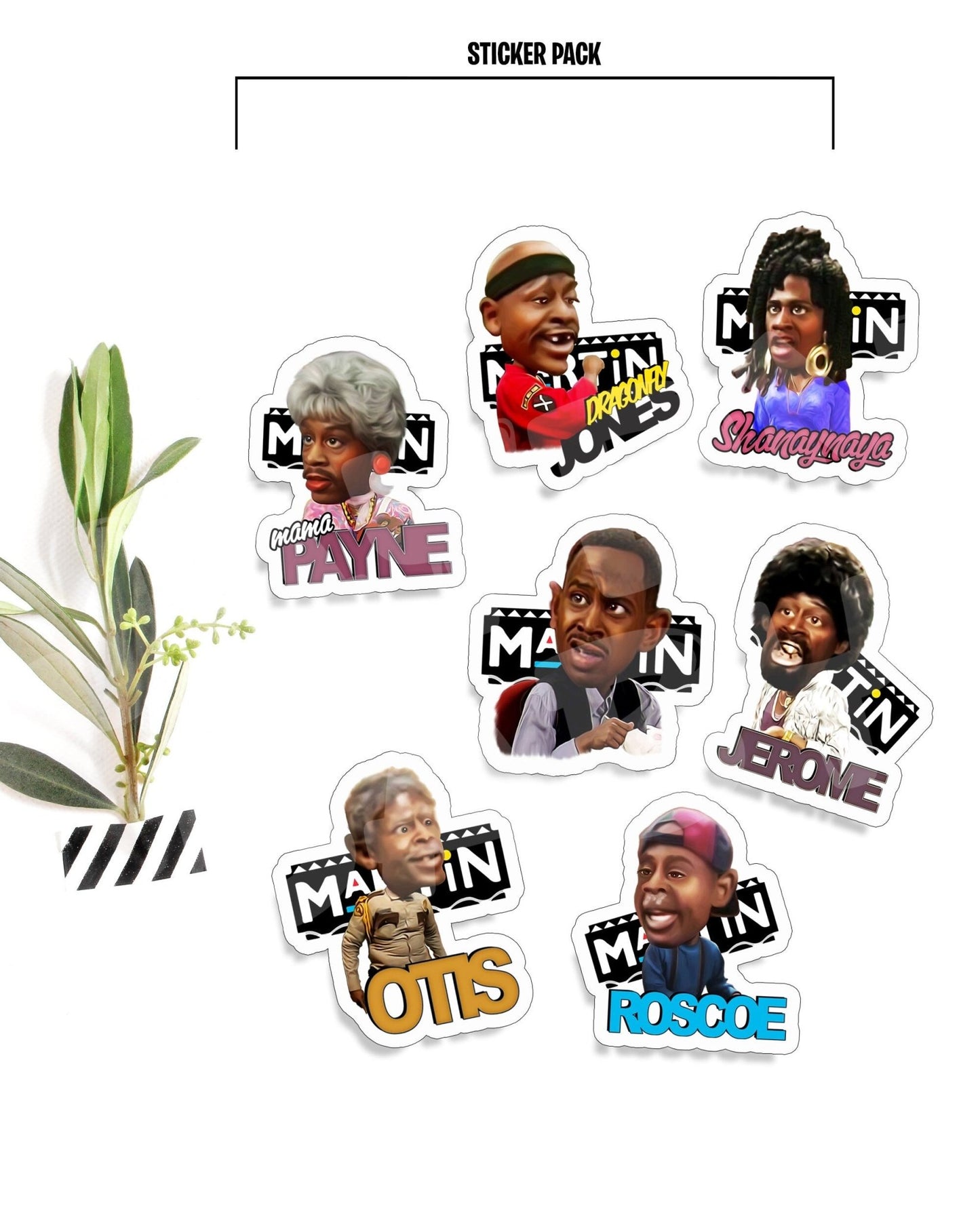 7 WATERPROOF Funny Martin Sticker Pack - Jaydn Baby