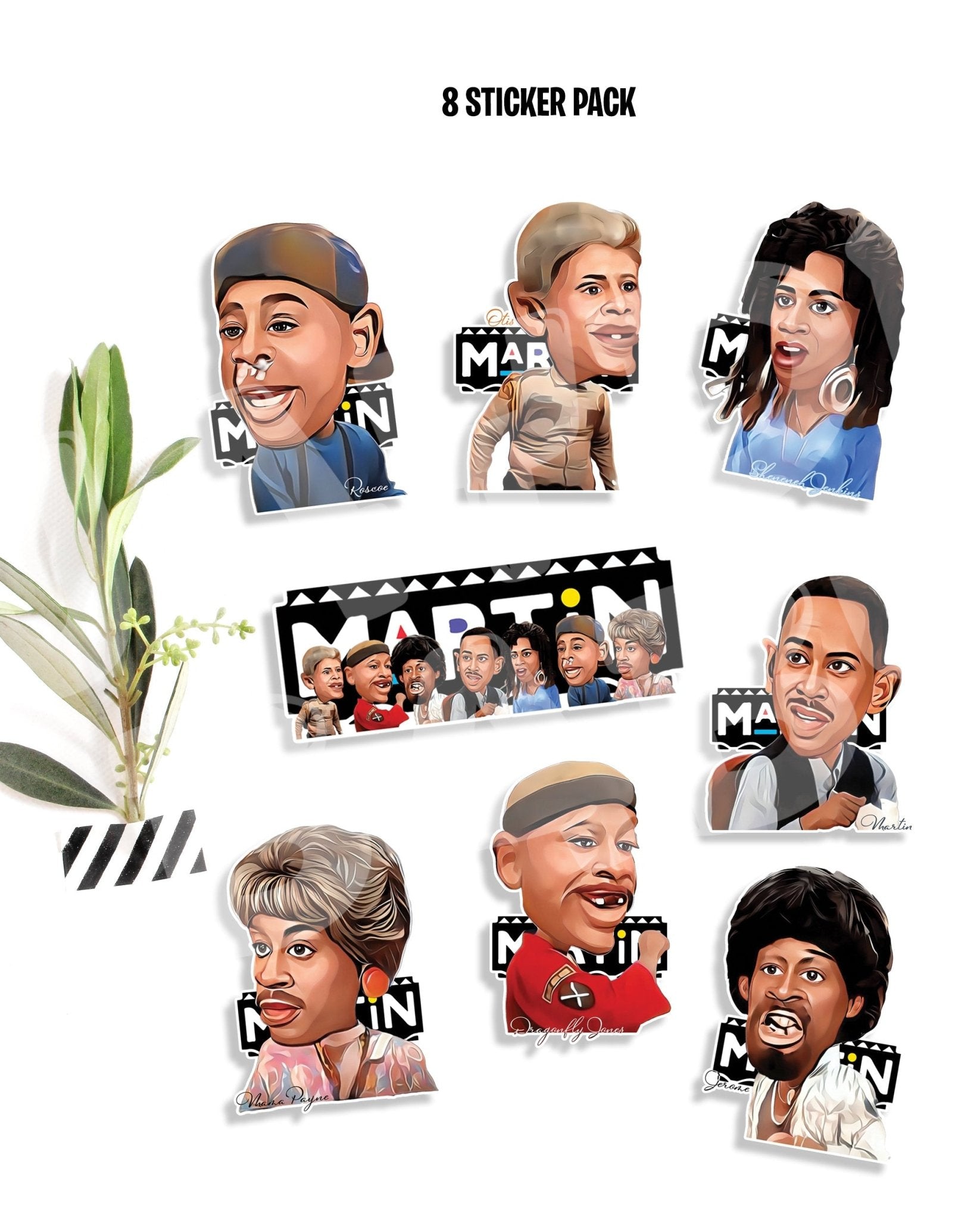 8 Funny Martin Sticker Pack - Jaydn Baby