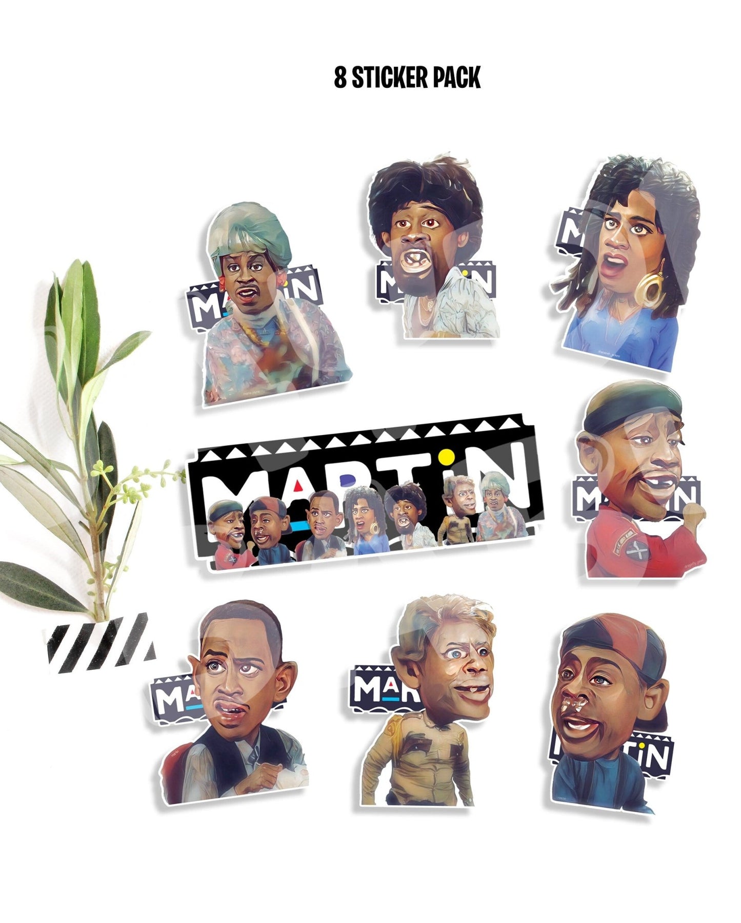 8 Funny Martin Sticker Pack - Jaydn Baby