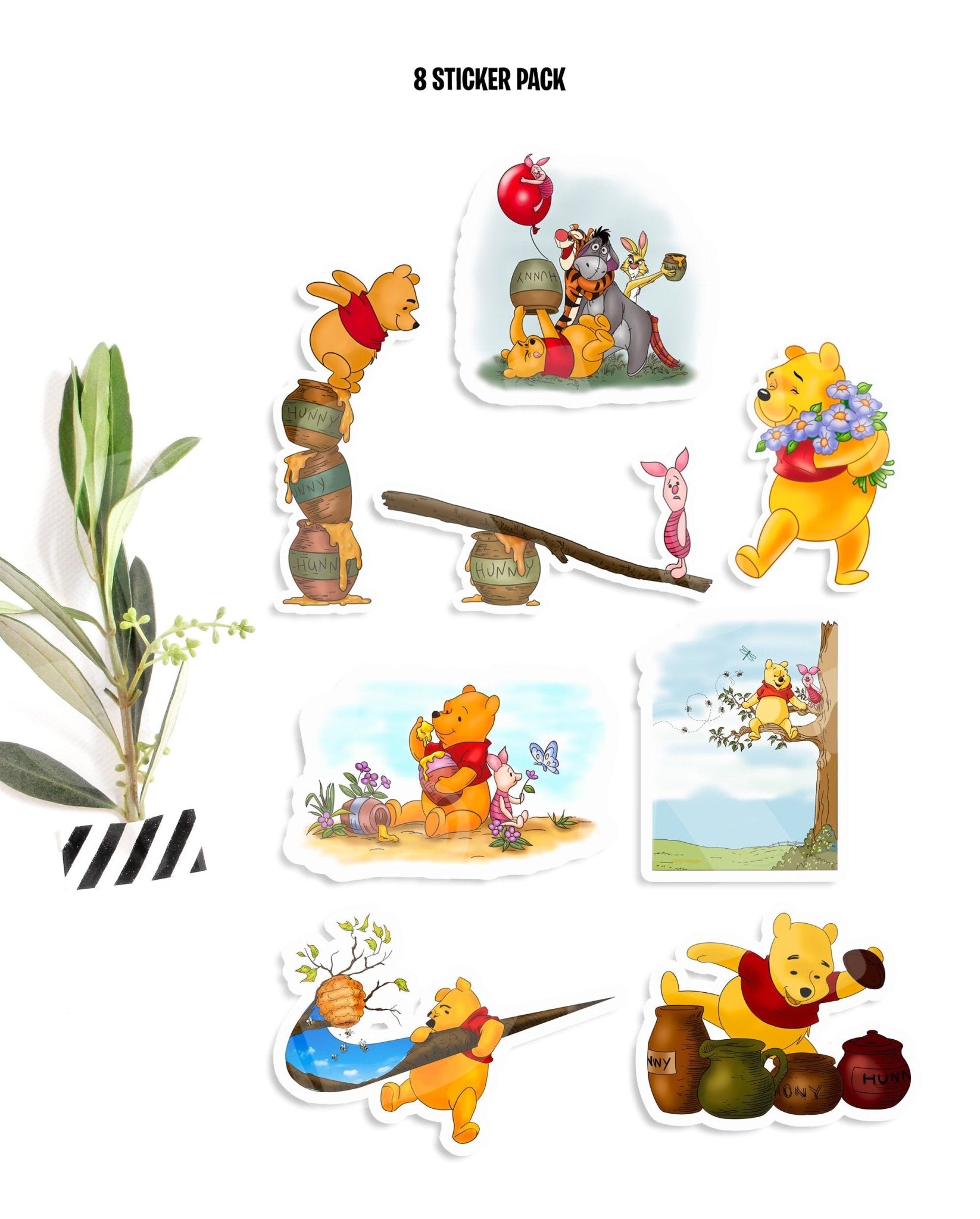 8 Winnie the Pooh Stickers - Jaydn Baby