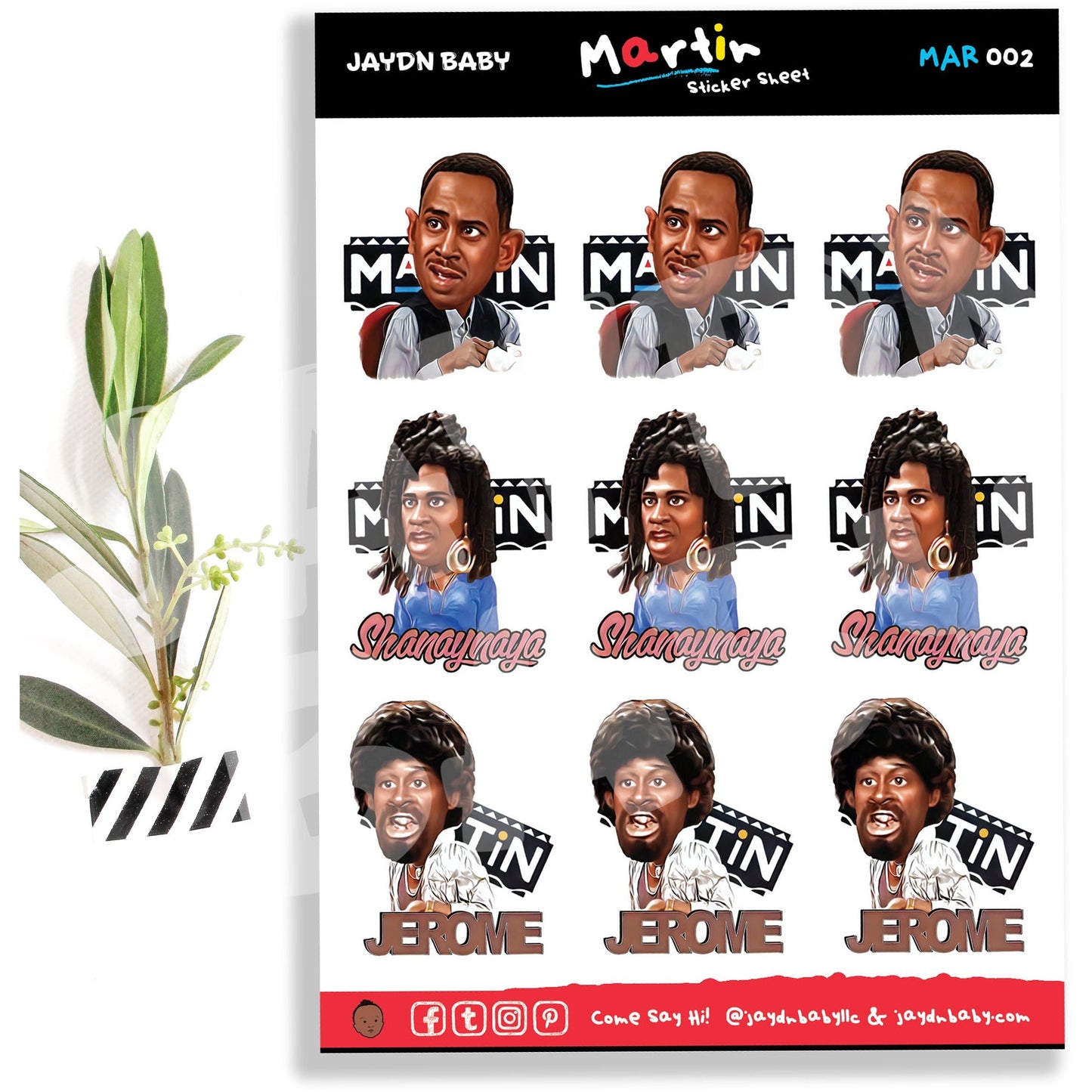 Funny Martin Sticker Sheet Series - Jaydn Baby