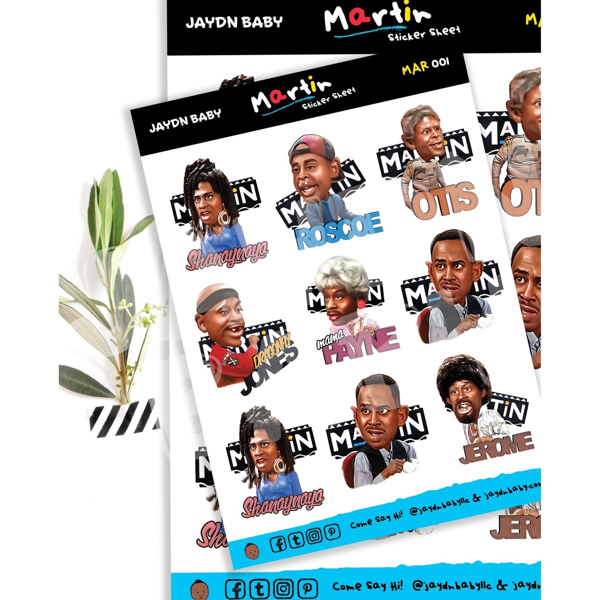 Funny Martin Sticker Sheet Series - Jaydn Baby