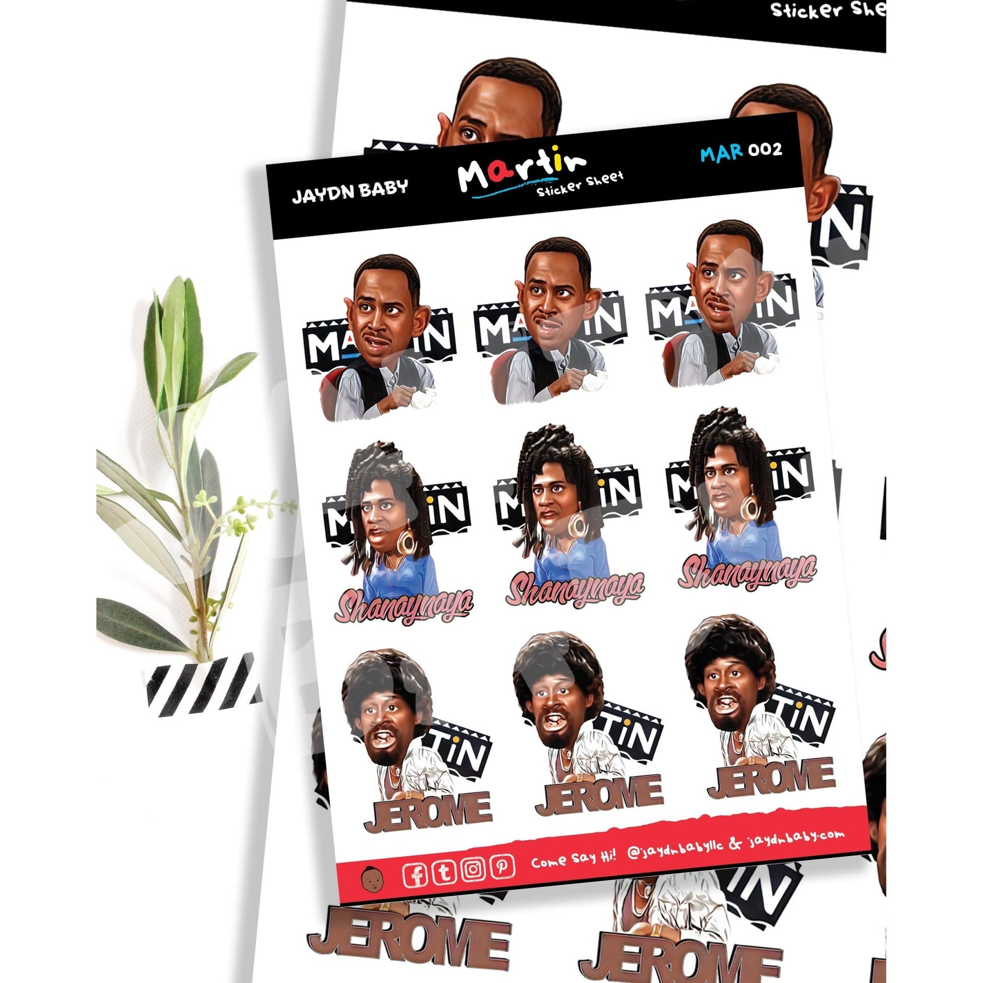 Funny Martin Sticker Sheet Series - Jaydn Baby