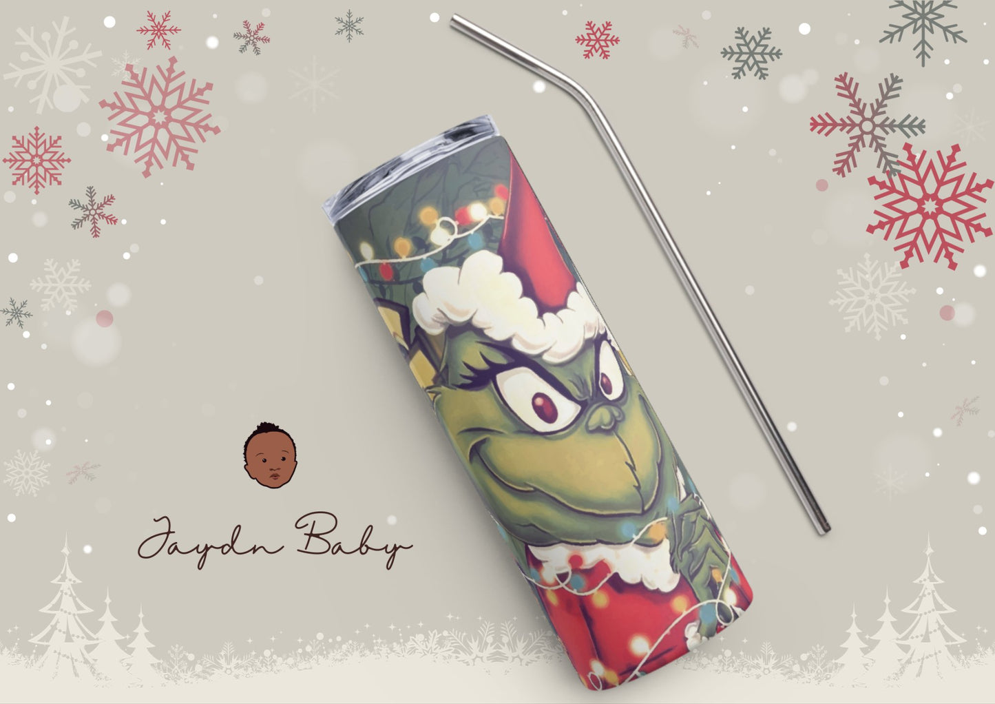 Awesome Grinch Christmas Stainless Metal Tumbler – The Station Coffee Co